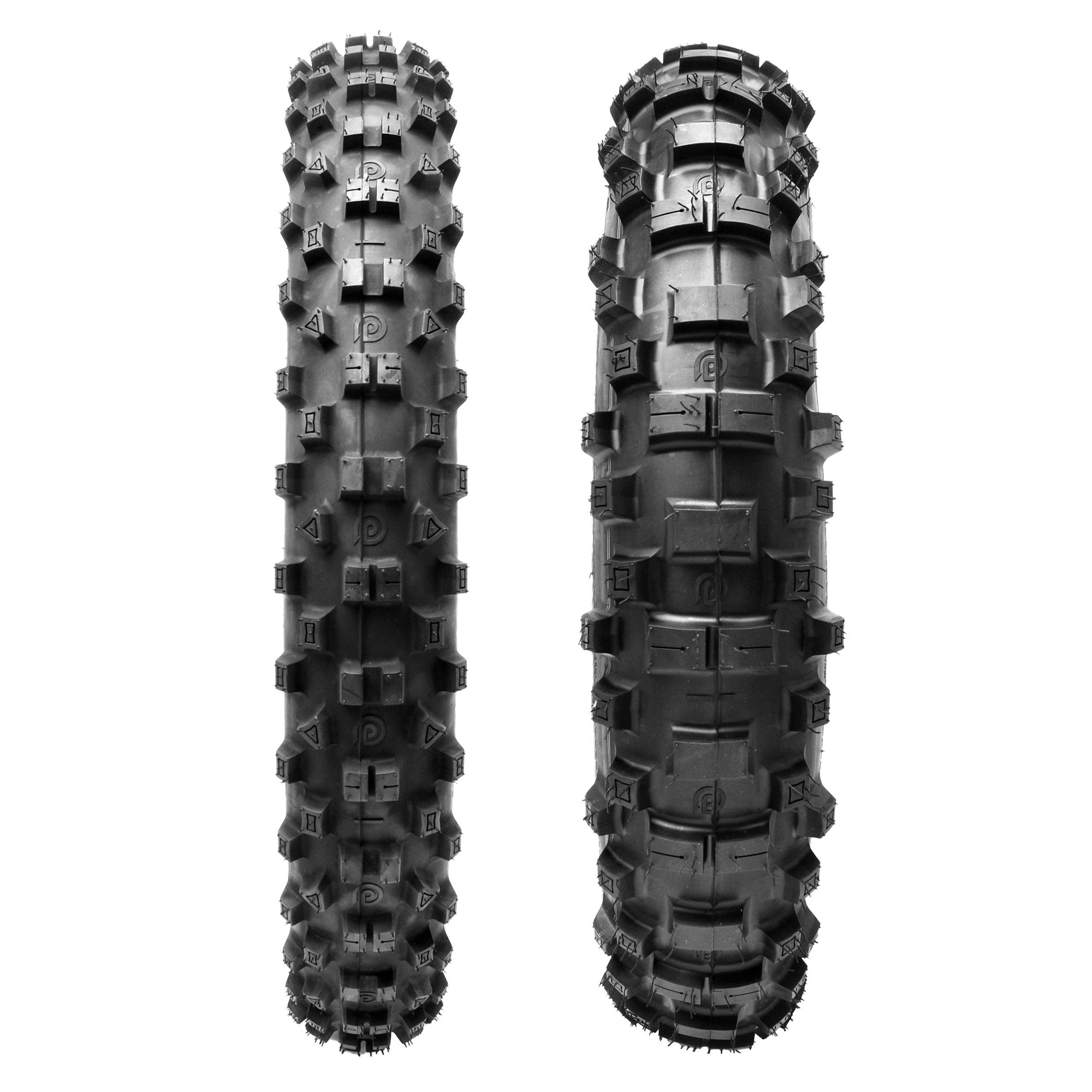 Plews Tyres | Enduro Set | EN1 THE TOUGH ONE Rear & EN1 GRAND PRIX Front Enduro Tire Bundle - 3/4 view